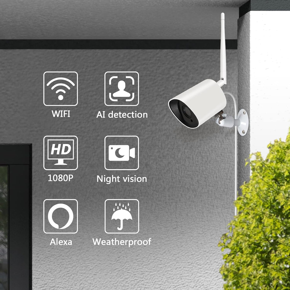 White 1080p Wireless Security Camera 3Pack X6725