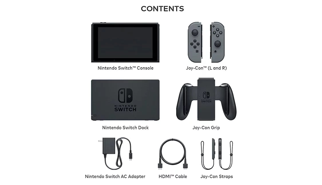 Gray Joy Con with HeadSet Bundle Accessories Used E930323