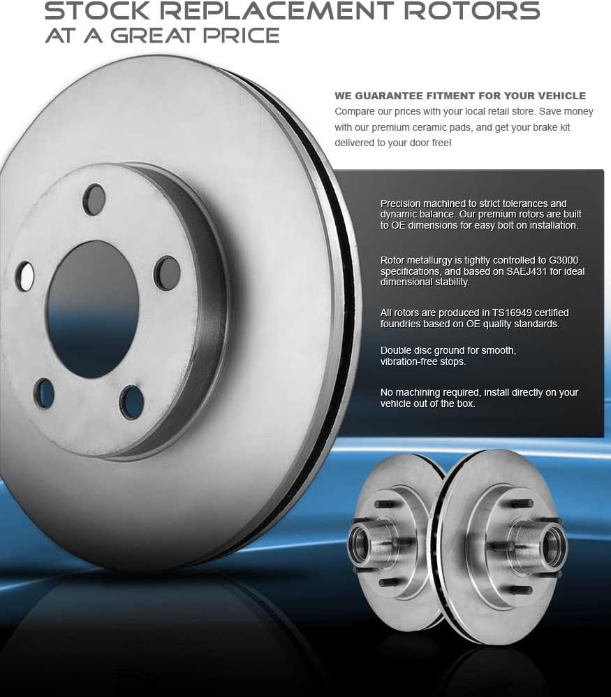 345 mm 6 Lug Brake Rotors + Ceramic Brake Pads + Hardware L853958