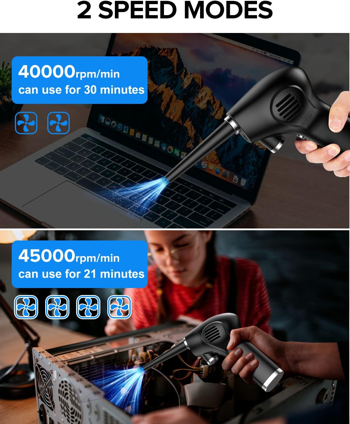 Cordless Electric Air Duster with 40000RPM Motor A9327