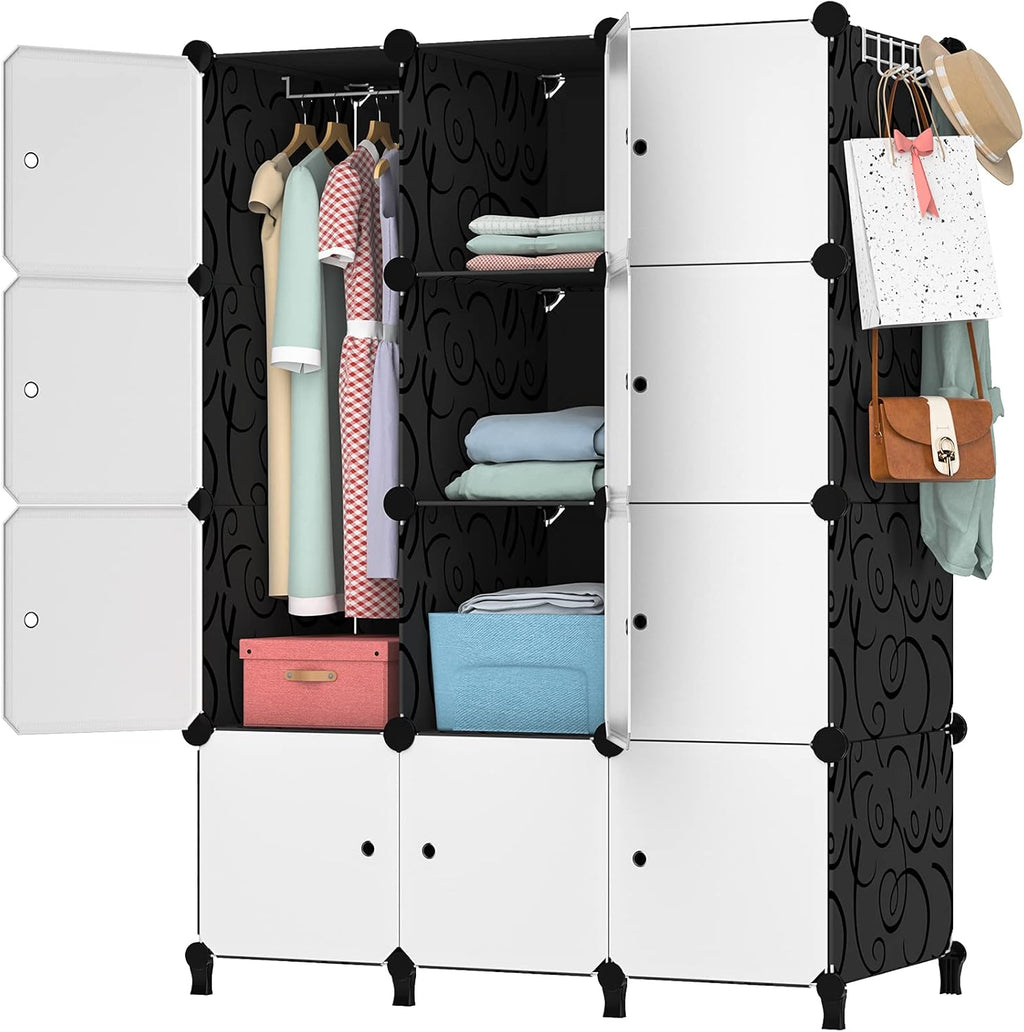 Portable Closet 12 Cube Storage Organizer Cabinet U629