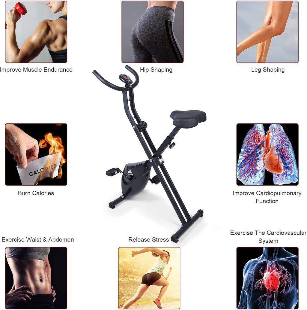 Foldable Magnetic Upright Exercise Bike with 8 Resistance Levels X978
