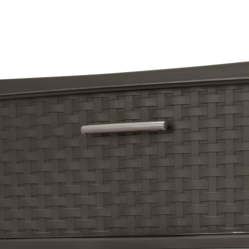 Espresso 3 Drawer Plastic Weave Storage Tower R5841
