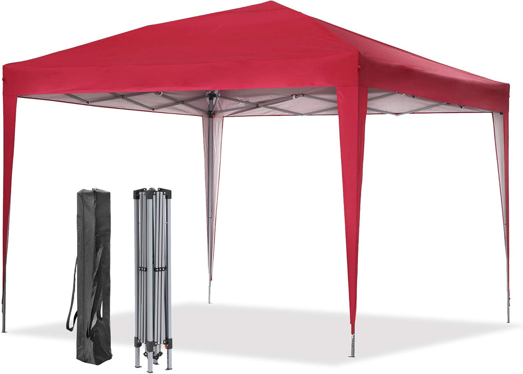 10x10FT Pink Portable Pop Up Canopy Tent with Carry Bag Y870950