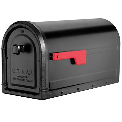 Black Galvanized Steel Post Mount Mailbox O927610