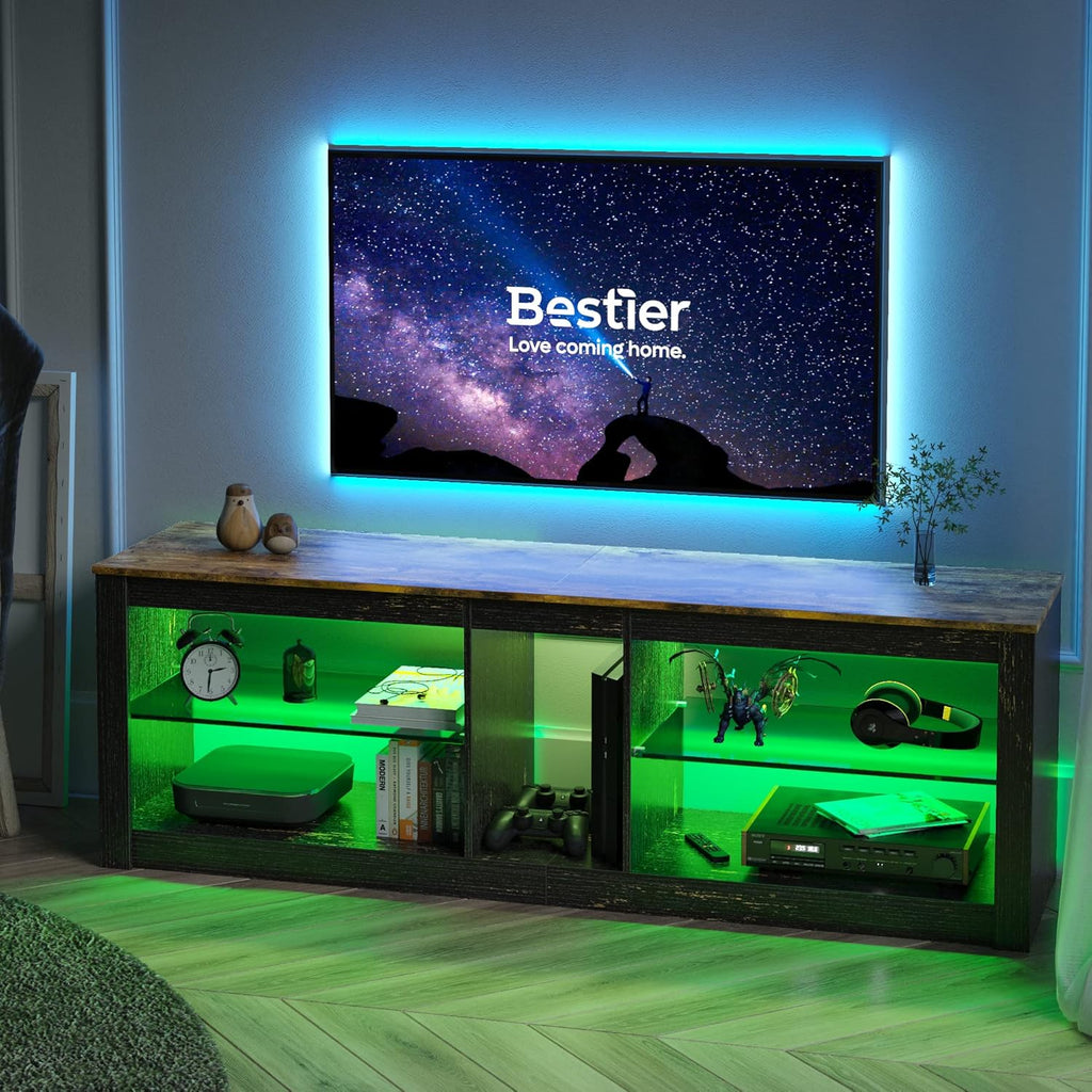 Rustic Brown 42 Inch TV Stand with LED O266