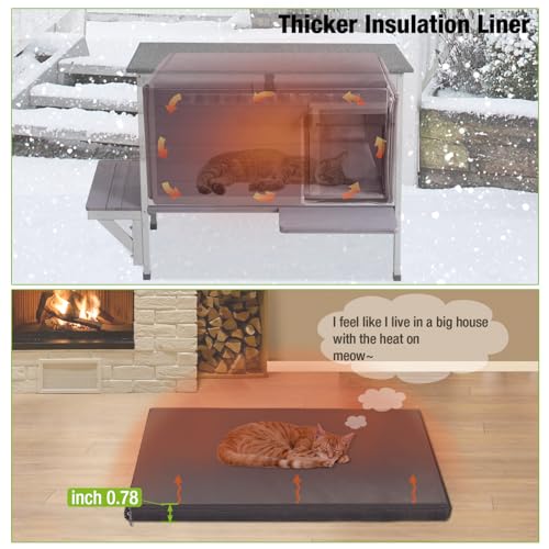 Outdoor Cat House Insulated Weatherproof Cat Shelter M373131