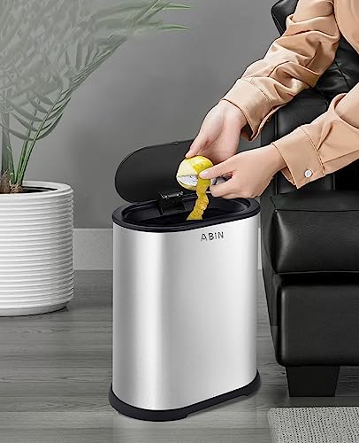 2.1 Gallon Stainless Steel Slim Trash Can with Press Top Lid B638