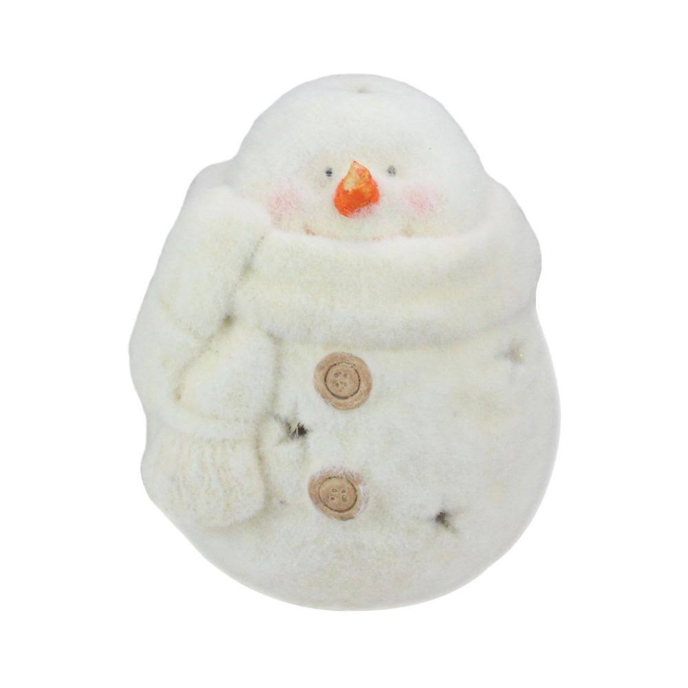 White Tealight Snowman Christmas Candle Holder O72614