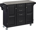 Natural 2 Door Kitchen Cart with Granite Top D970521