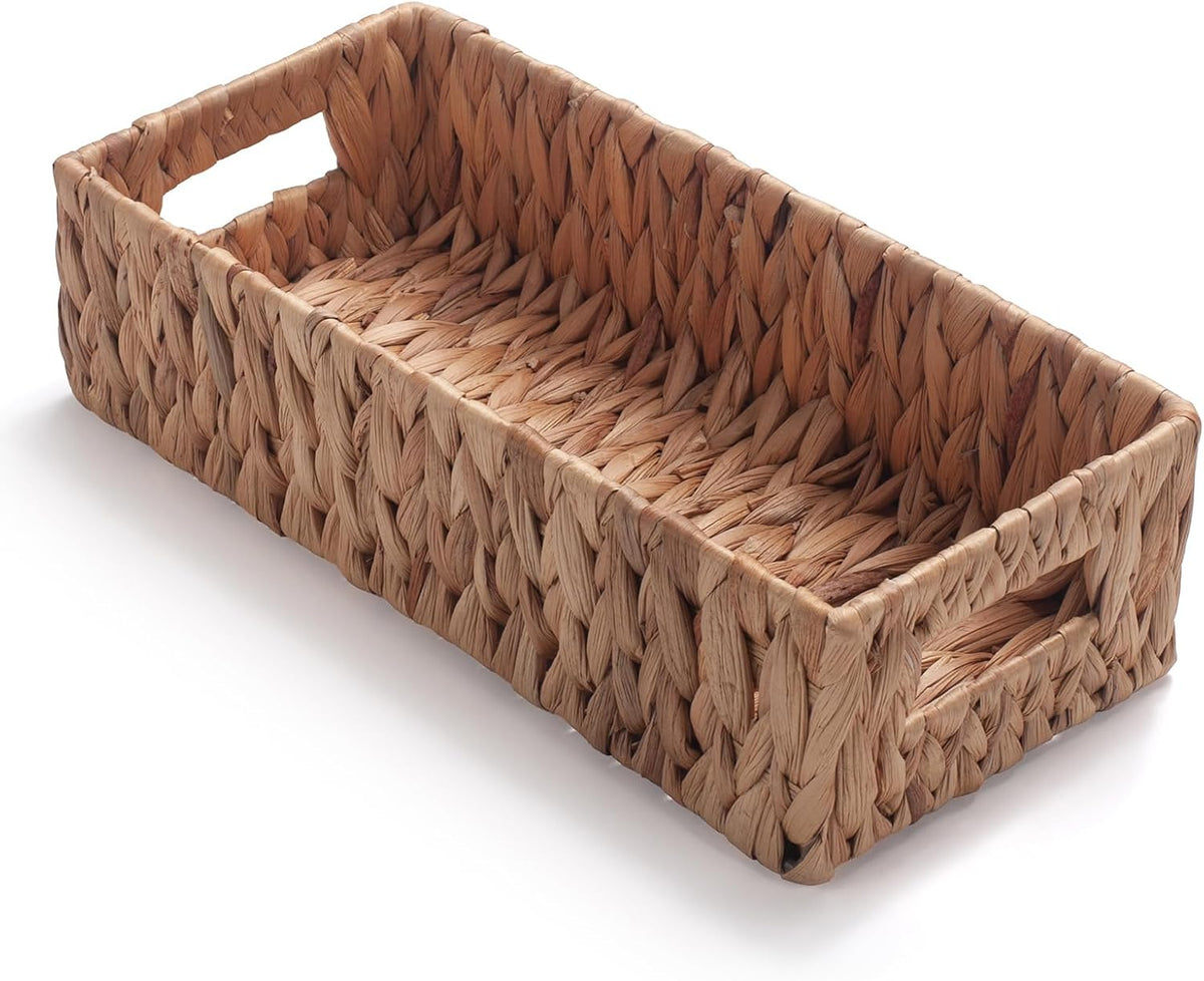 Water Hyacinth Wicker Toilet Paper Basket 14.2 x 6.5 x 3.7 inch A34115