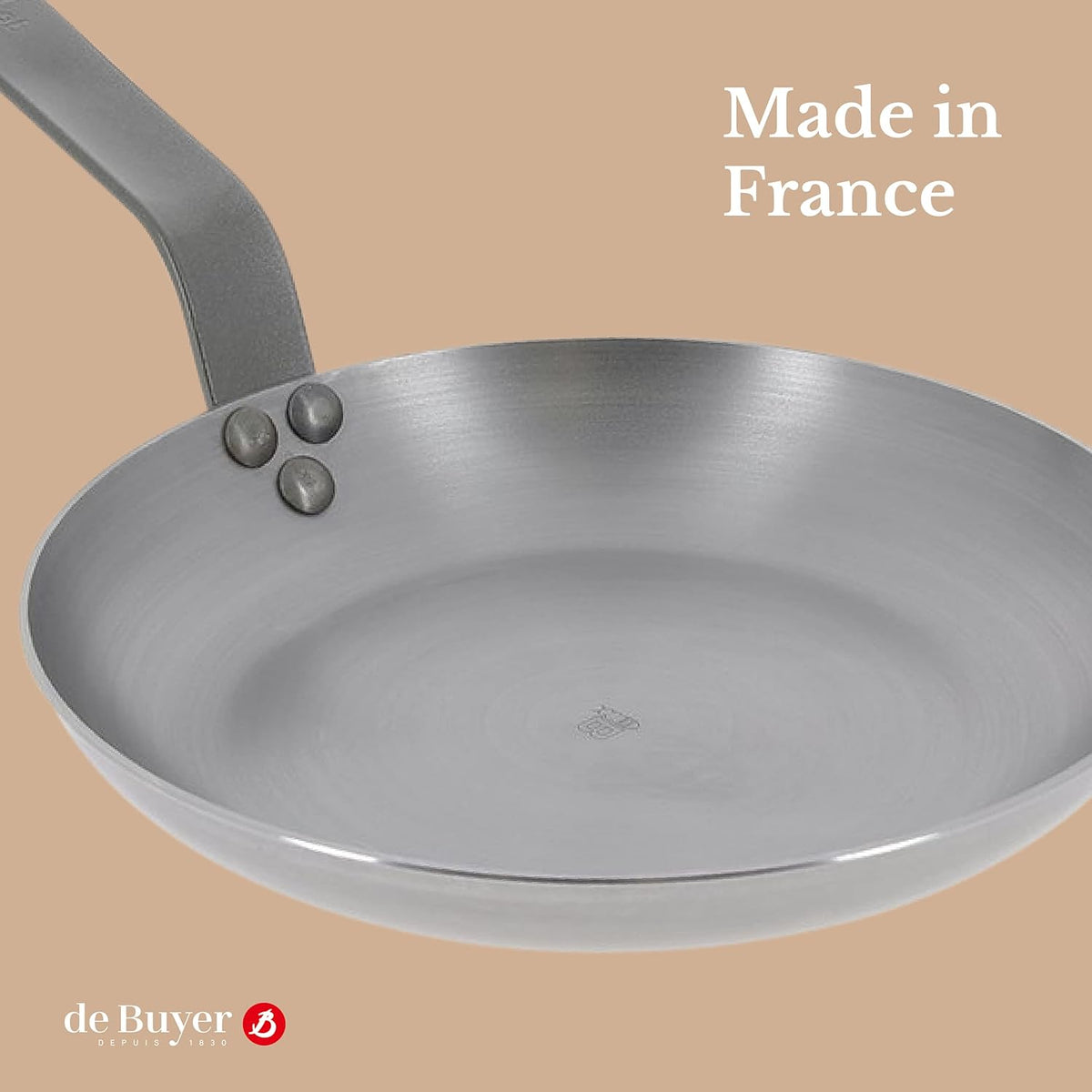 Mineral B Omelette Pan Nonstick Frying Pan Carbon and Stainless Steel Induction-ready 9.5 Z978