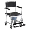 Black Drop Arm Transport Chair Commode X29584