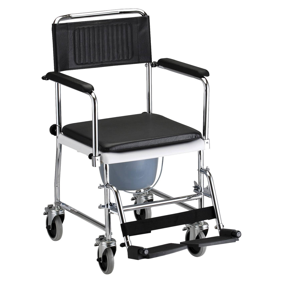 Black Drop Arm Transport Chair Commode X29584