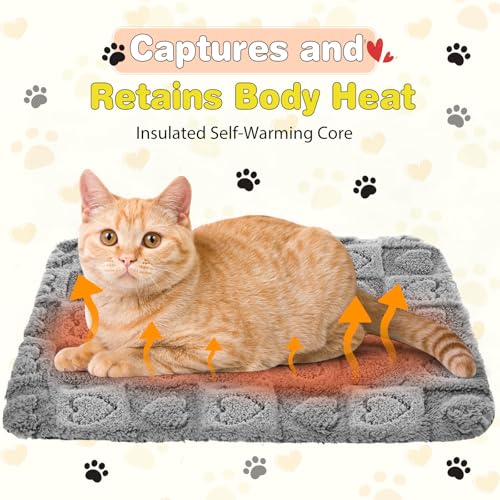 3 Pack Self Warming Cat Bed Mat 15 x 20 Inch Gray E623