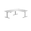 Gray Frame Ebony Oak Top L Shaped Height Adjustable Standing Desk 72" x 60" S196