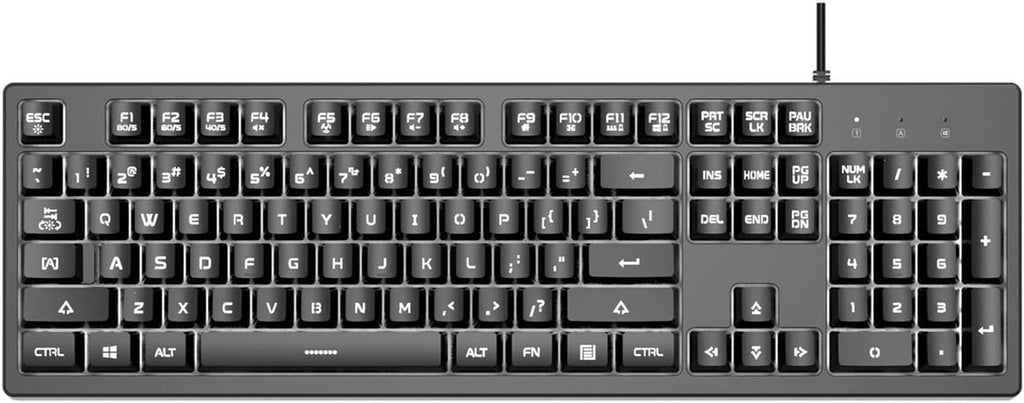 White Backlit Wired 104 Keys Gaming Keyboard Pack of 2 I894