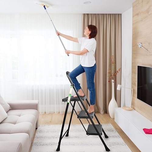 Black Steel Folding Step Ladder T275637