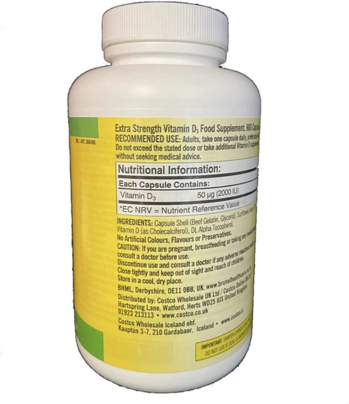 Vitamin D3 600 Softgels (Pack of 2) P16817