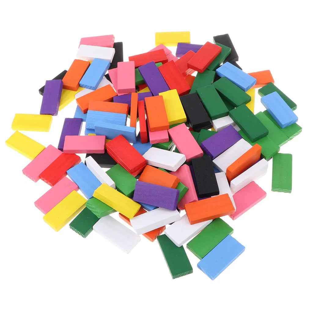 120 Pcs Standard Wooden Dominoes 10 Colors Set G70179