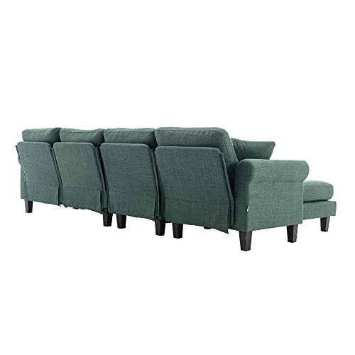 Black 70.5" Convertible Sectional Sleeper Sofa Bed with Solid Wood Frame Z58542