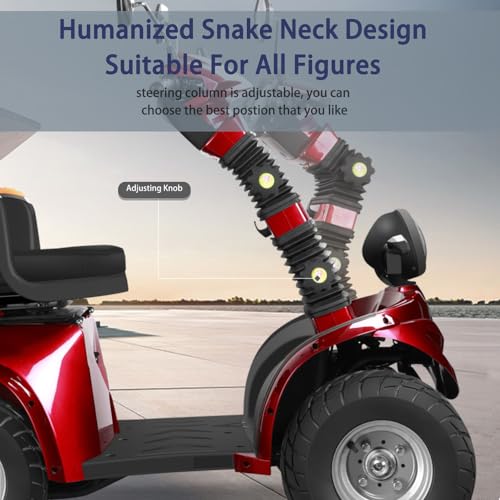 Heavy Duty 4 Wheels All Terrain Electric Mobility Scooter, 1000W Motor, Fat Tire, 500lbs Capacity, 31-36 Miles Range C544694