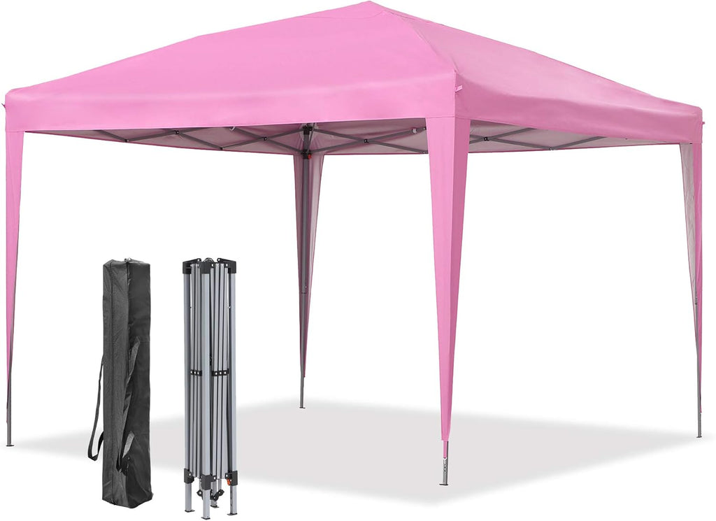 10x10FT Pink Portable Pop Up Canopy Tent with Carry Bag Y870950
