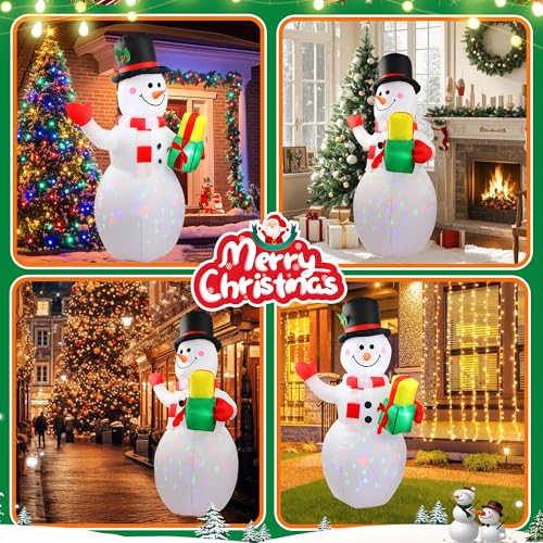 360° Rotating LED Lights 5ft Inflatable Snowman K6132