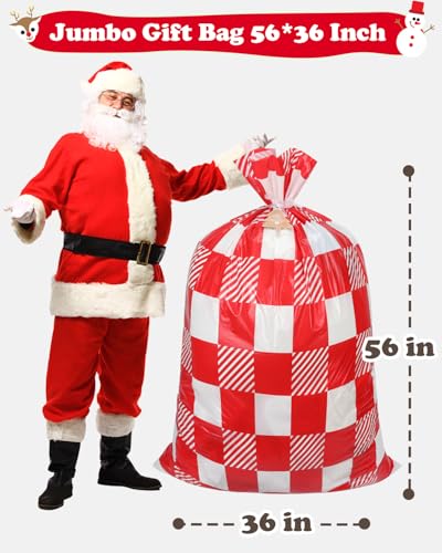 22pcs Drawstrings Christmas Gift Bags Assorted Sizes Reusable Plastic C692