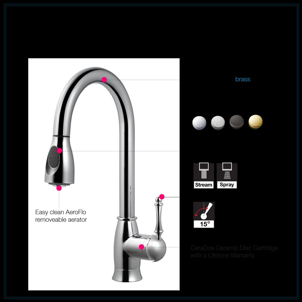 Polished Chrome Pull Down Kitchen Faucet I521200