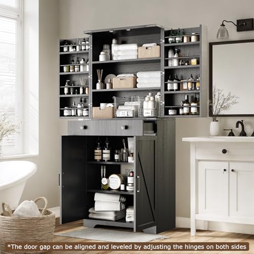 Brown 72" Tall Storage Cabinet with 6 Adjustable Shelves B721649
