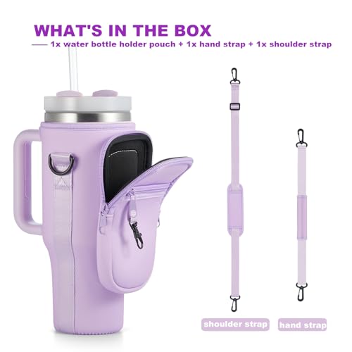 Pink Insulated Neoprene Water Bottle Carrier Bag with Adjustable Strap for 40 & 30 oz Tumbler P312
