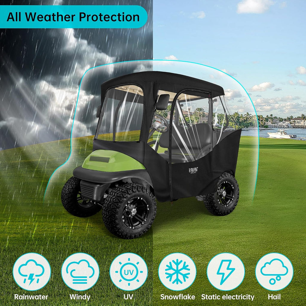 2 Passenger Golf Cart Enclosures Cover Black M55846
