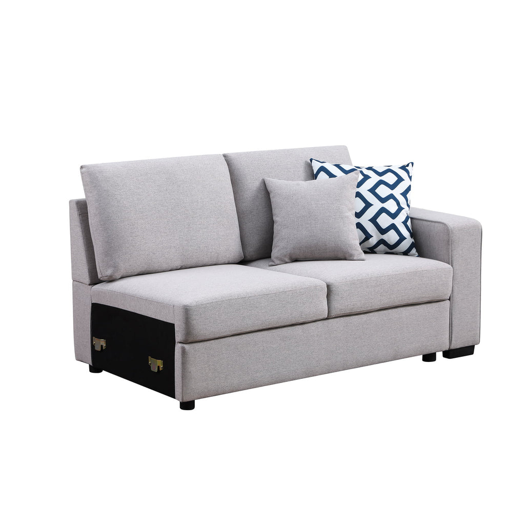 Light Gray Fabric Modular Corner Sectional Sofa with Ottoman K233