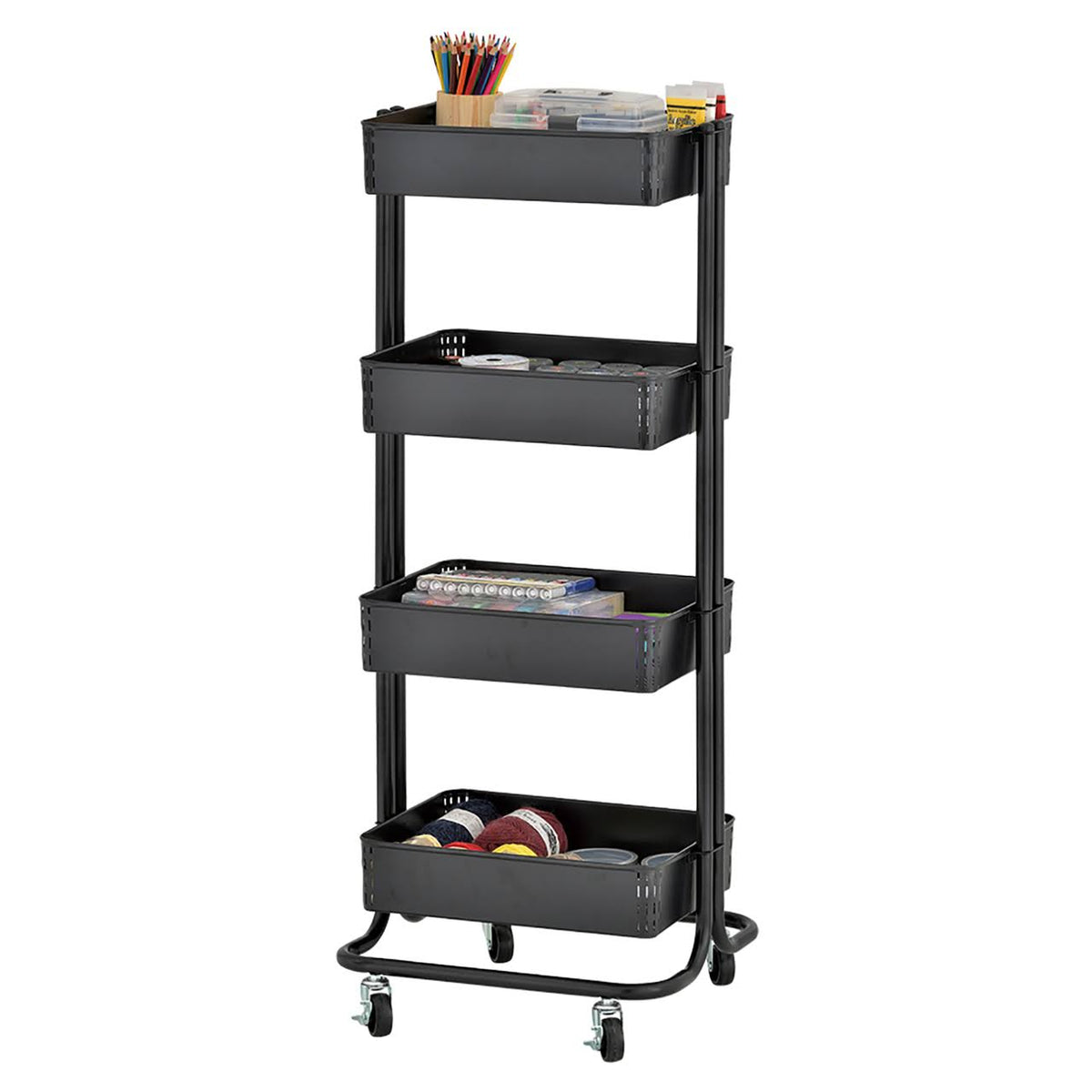4-Tier Metal Rolling Utility Cart E30110