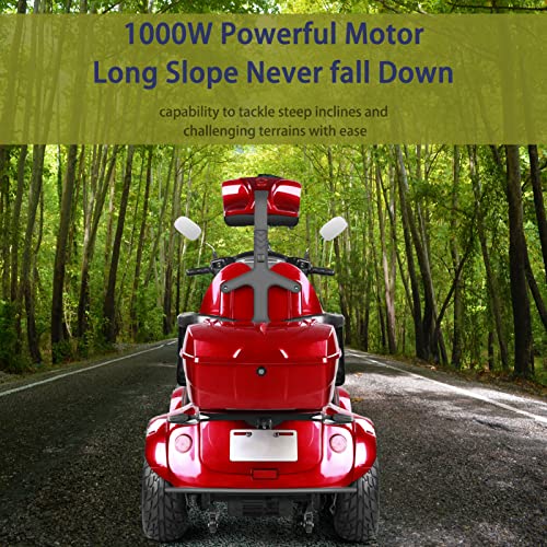 Heavy Duty 4 Wheels All Terrain Electric Mobility Scooter, 1000W Motor, Fat Tire, 500lbs Capacity, 31-36 Miles Range C544694