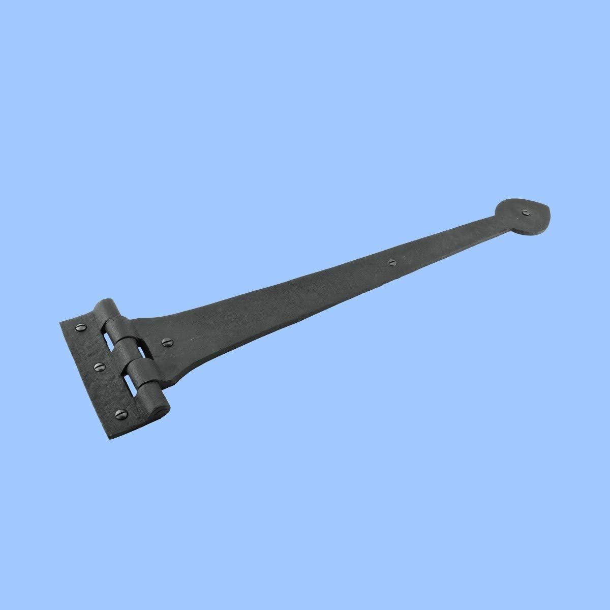 Black 18 Inches Wrought Iron Door Hinges Pack of 2 E440411