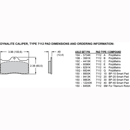 Forged Dynalite Internal Brake Caliper J714909