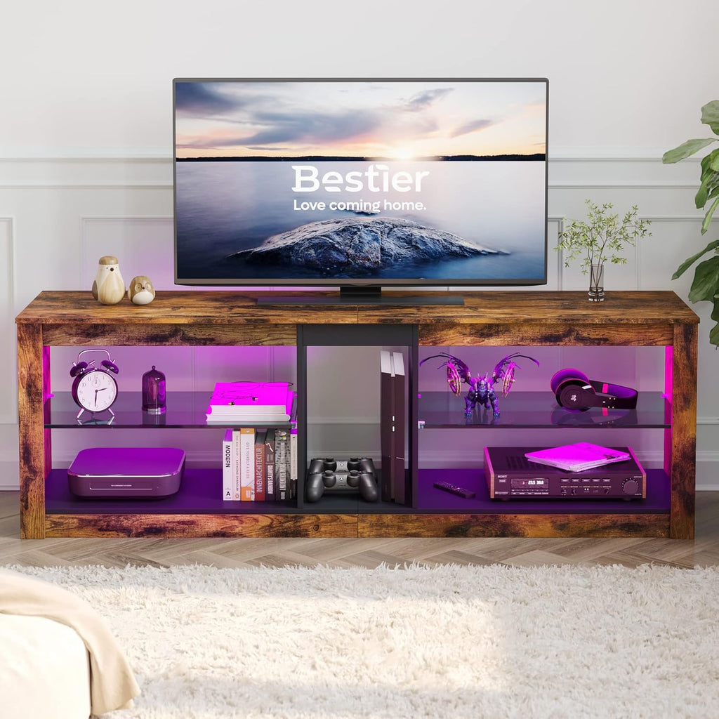 Rustic Brown 42 Inch TV Stand with LED O266