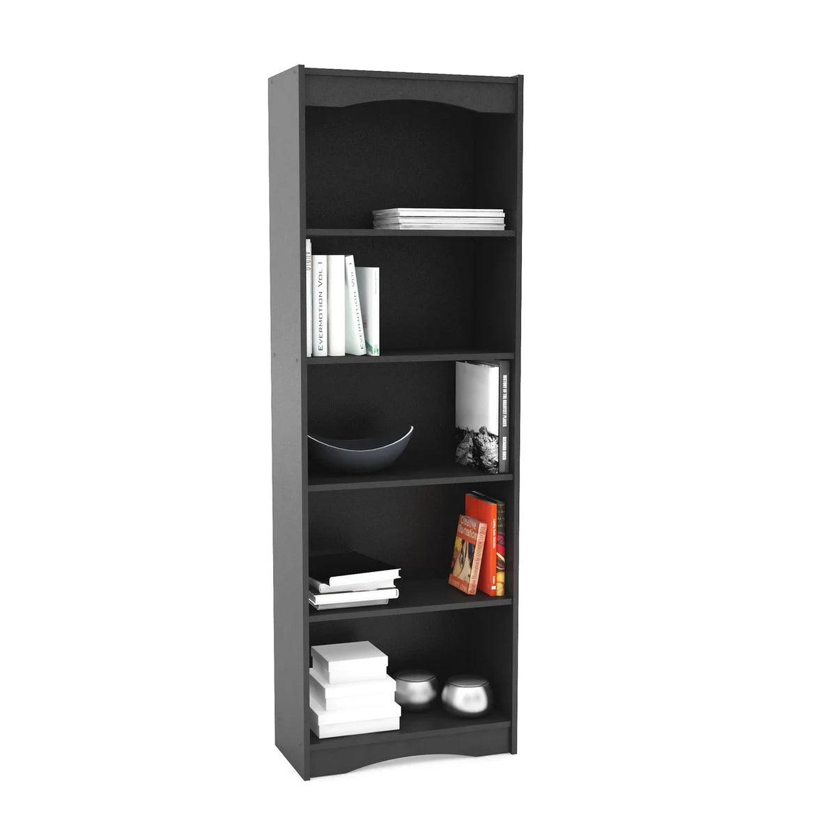 72" Tall Black Bookcase A3944