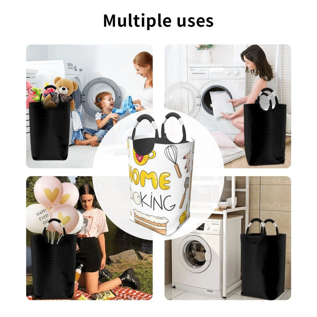 Large Canvas Fabric Collapsible Laundry Hamper L655651