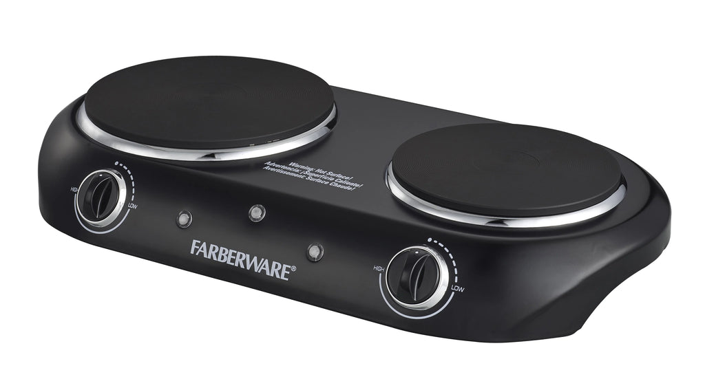 Black Double Burner Electric Cooktop Y22099