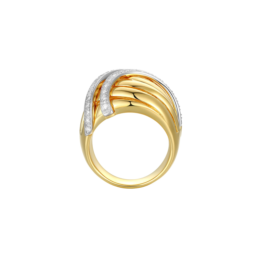 18K Gold Plated Sterling Silver Lab Grown Diamond Ring Z2943