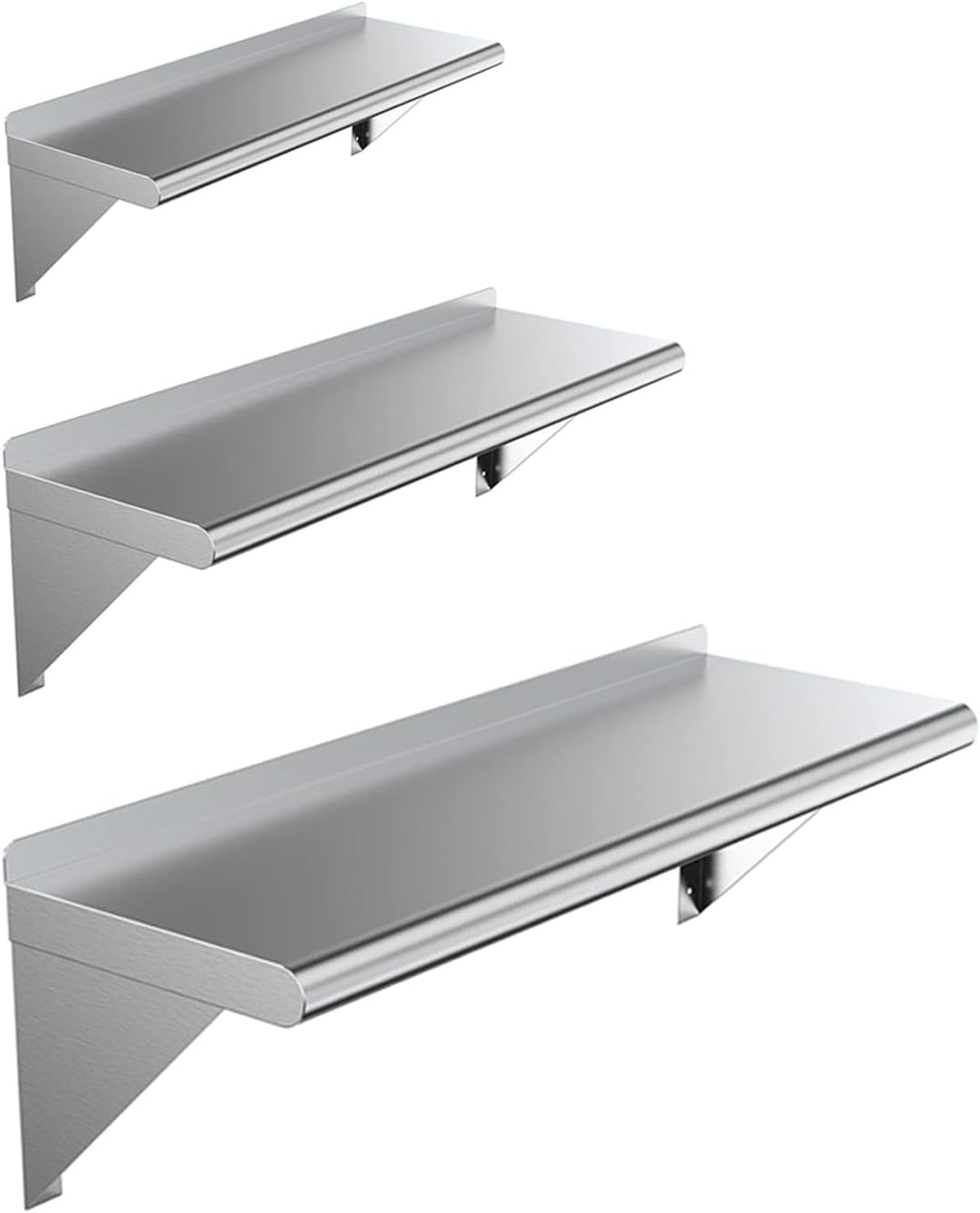 Stainless Steel Wall Mount Floating NSF Shelving T887860