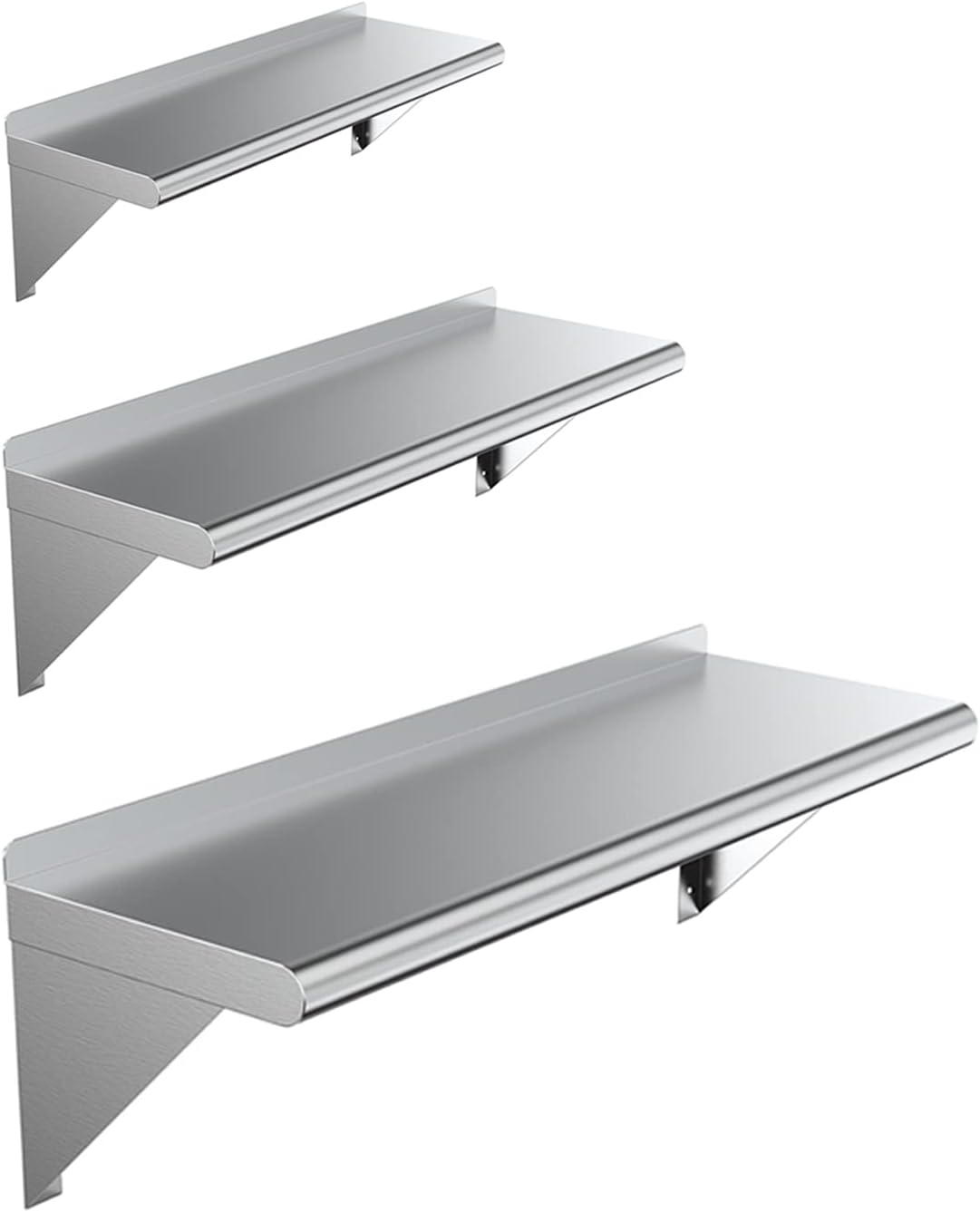 Stainless Steel Wall Mount Floating NSF Shelving T887860