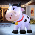 6FT Christmas Cow Inflatables Outdoor Yard Decorations with Built-in LED Lights X853