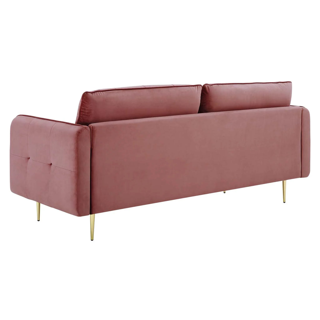 Pink Velvet Tufted Sofa P296