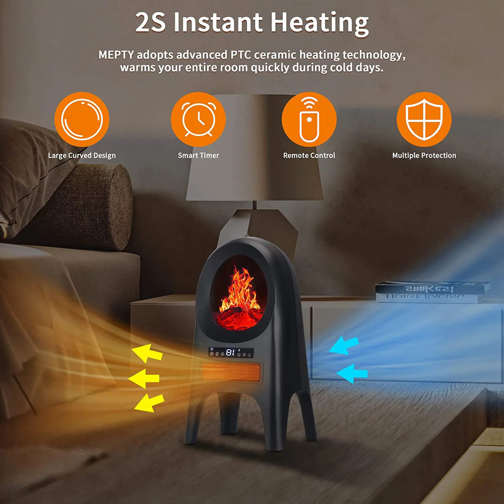 1500W Ceramic Electric Space Heater with Thermostat and Oscillation S353
