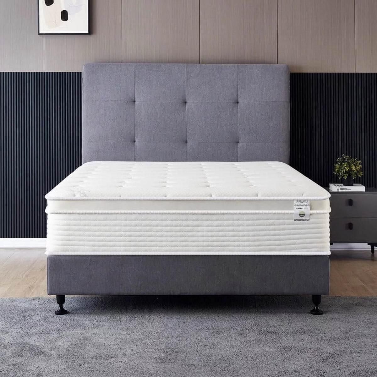 12 Inch Cool Memory Foam Spring Hybrid Euro Top Medium Firm Full Size Mattress F20757
