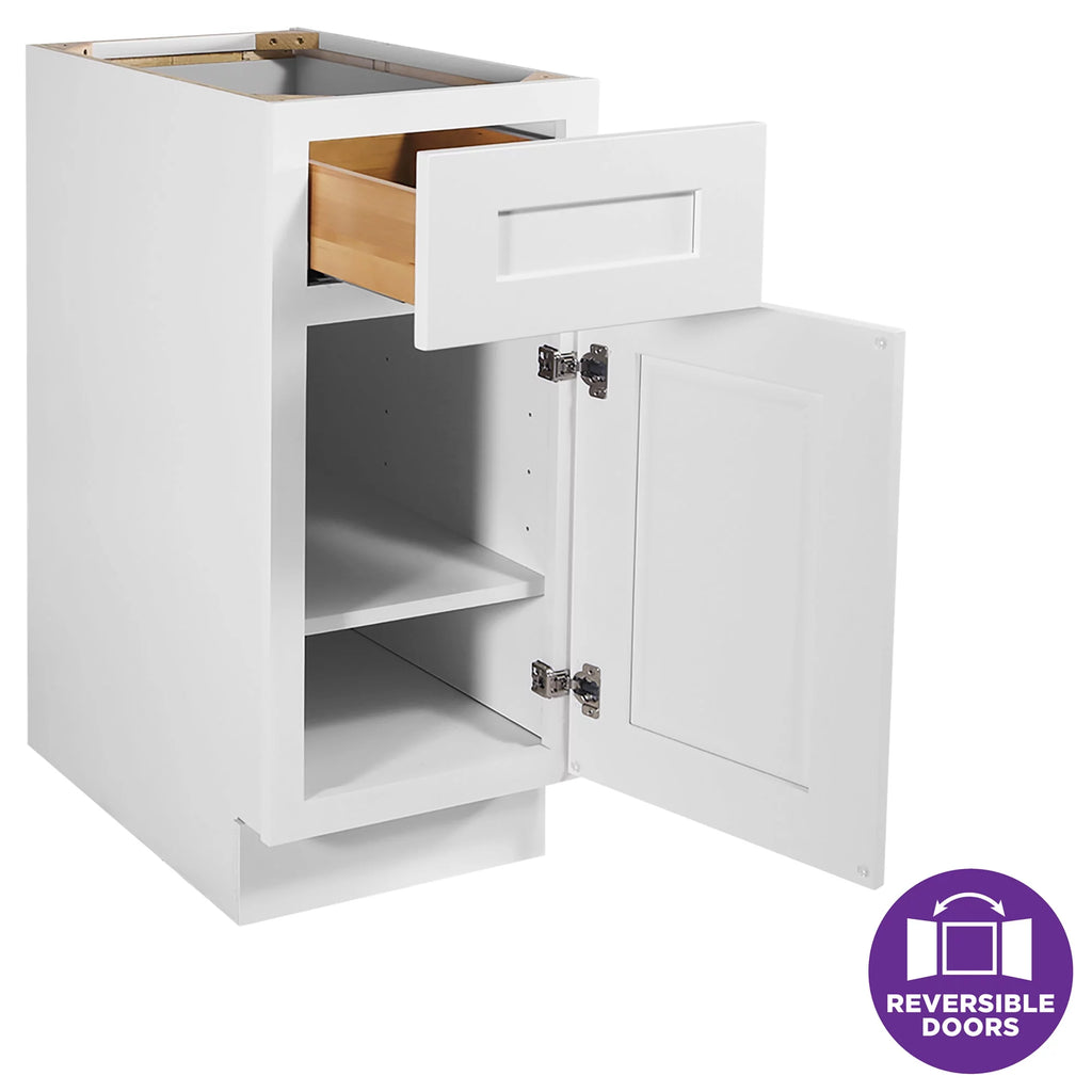 White Shaker Base Kitchen Cabinet 15x34.5x24 C194